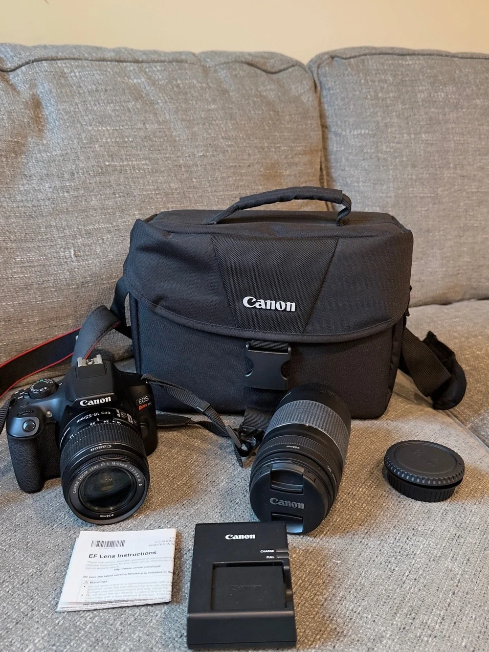 Canon EOS Rebel T6 DSLR Camera Bundle | 18-55mm + 75-300mm Lenses